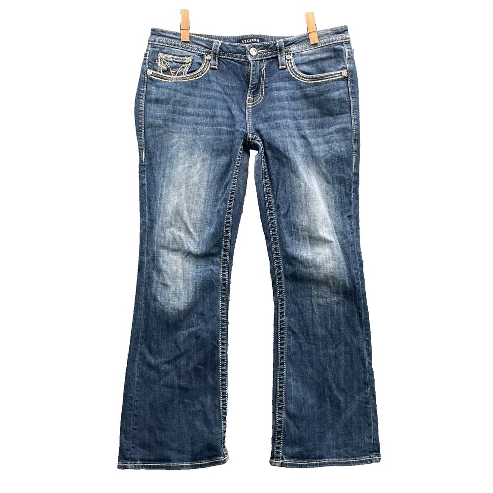 Vigoss Bootcut Jean Women 36x28* Whisker Heritage Western Rodeo Boho Y2k Cowgirl